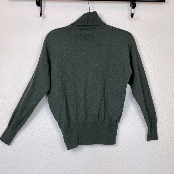 Madewell Brookhaven Turtleneck Wool Blend Sweater in Heather Forest size XS - Picture 6 of 13